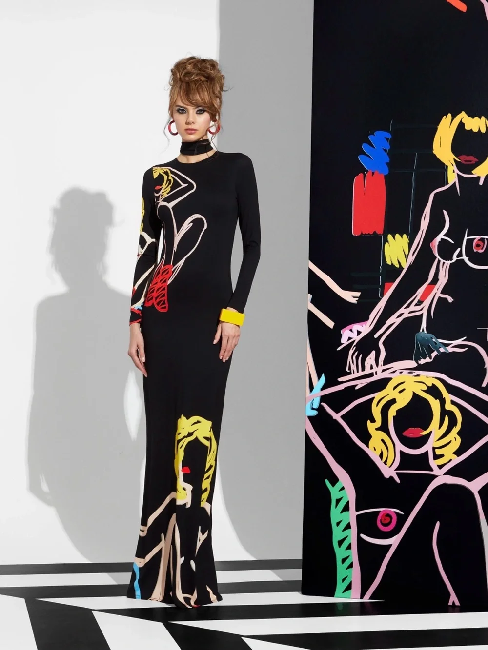 NWOT Alice + Olivia Tom Wesselmann Delora Open Back Maxi Dress. Size 6 - Picture 1 of 13